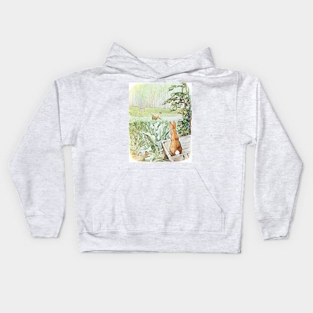 Peter Sees the Garden Gate - Beatrix Potter Kids Hoodie by forgottenbeauty